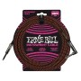 Cavo Per Strumenti Ernie Ball 6064 25 Ft Straight/Angle Trecciato Nero/Arancione (Circa 7,5 Metri)-paradisesound.it
