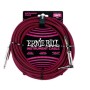 Ernie Ball 6062 25 FT STRAIGHT/ANGLE BRAIDED BLACK/RED paradisesound strumenti musicali on line