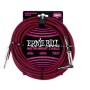 Cavo Per Strumenti Ernie Ball 6062 25 Ft Straight/Angle Trecciato Nero/Rosso (Circa 7,5 Metri)-paradisesound.it