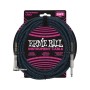 Ernie Ball 6060 25 FT STRAIGHT/ANGLE BRAIDED BLACK/BLUE paradisesound strumenti musicali on line