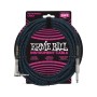 Cavo Per Strumenti Ernie Ball 6060 25 Ft Straight/Angle Trecciato Nero/Blu (Circa 7,5 Metri)-paradisesound.it