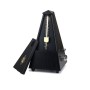 Metronomo meccanico in plastica effetto legno con campanello (nero opaco)-paradisesound.it
