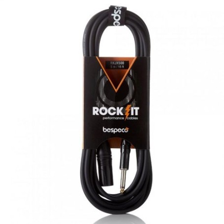 Rkjx500 bespeco cavo audio mono jack/xlr 5 metri rockit paradisesound strumenti musicali on line