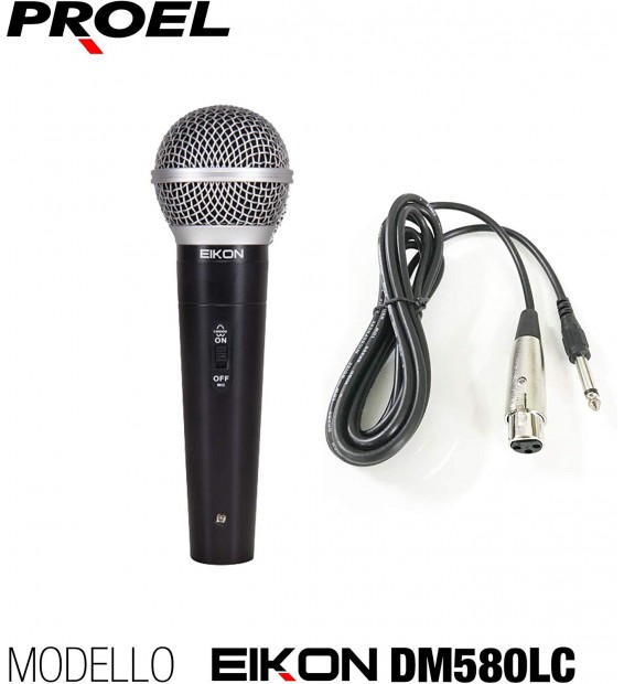 Microfono Dinamico Cardioide Switch on/off per Voce Eikon Dm580lc-paradisesound.it
