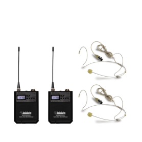 Sistema Wireless Uhf con 2 Body pack e Microfoni ad Archetto Audio Design Pmu 312 bp --paradisesound.it 2