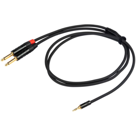 Cavo Audio Proel Y 3.5 Jack Stereo / 2x6.3 Mono 5 metri Nero (chlp170lu5)-paradisesound.it