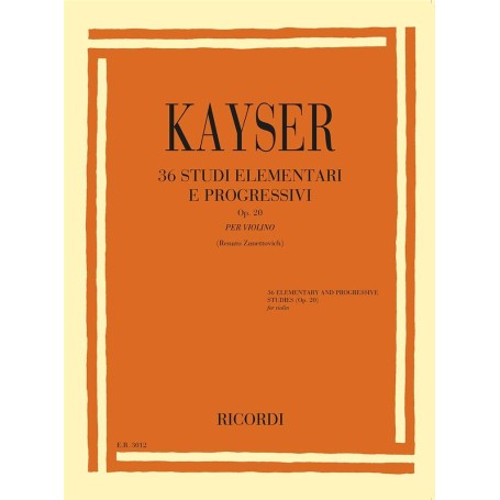 Kayser 36 Studi Elementari E Progressivi Op. 20 - strumenti musical...