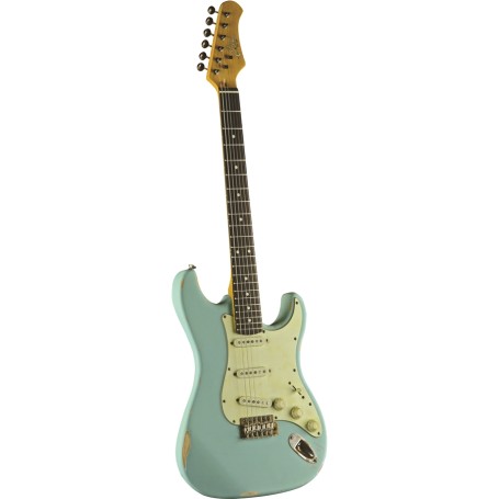 Chitarra Elettrica Eko Aire Relic Daphne Blue paradisesound strumenti musicali on line