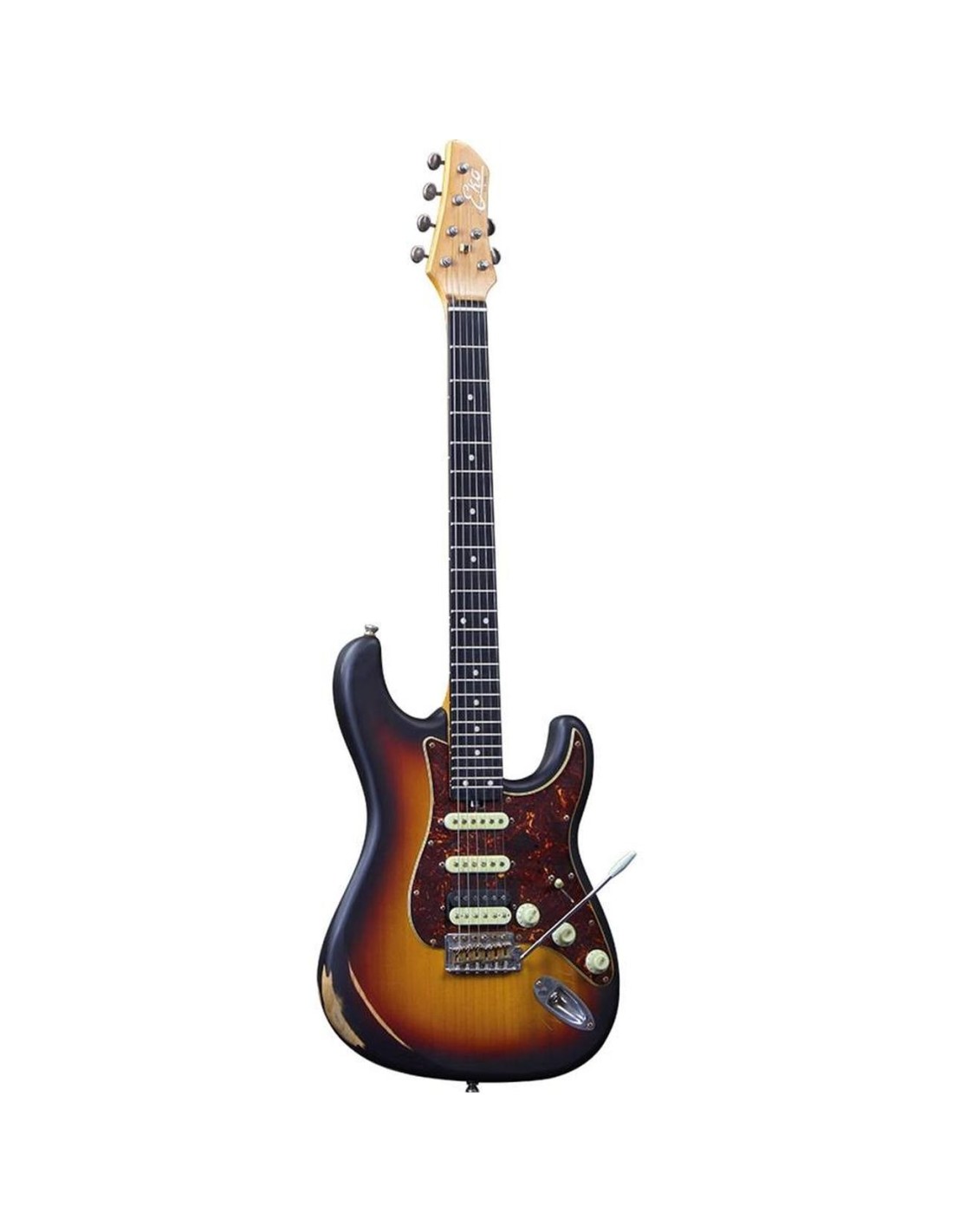 Chitarra Elettrica Solid Body – Eko Aire Relic Sunburst, Look Vintage-paradisesound.it