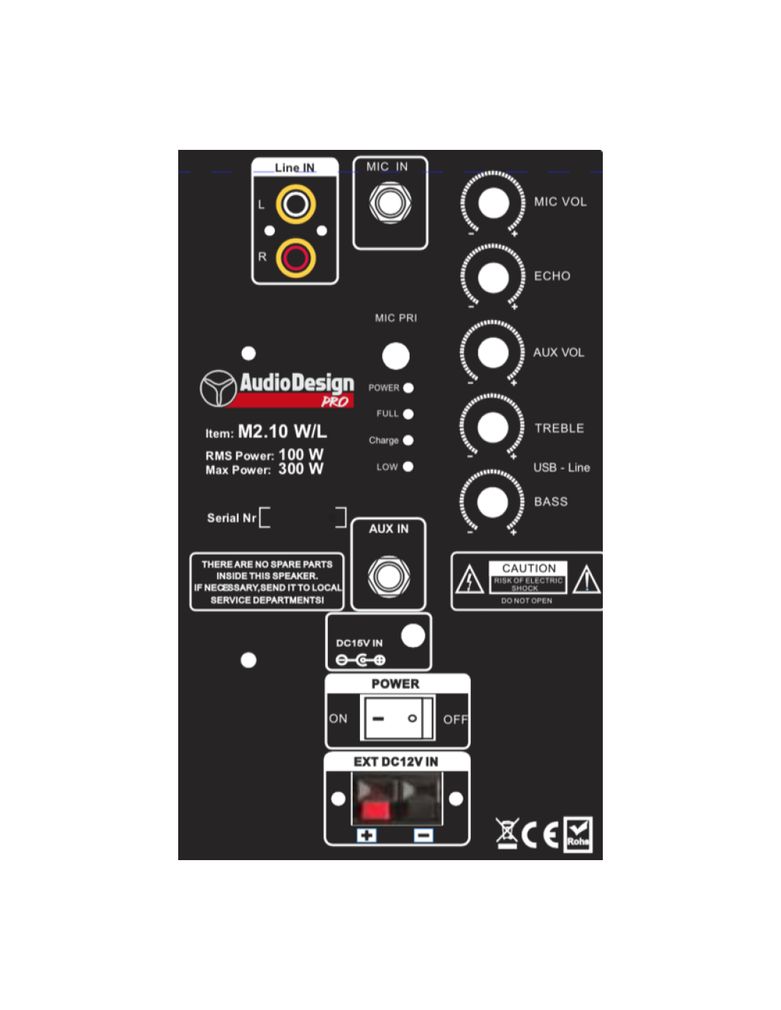 Diffusore Trolley Audio Design M2 – 10", Batteria, 10W-paradisesound.it
