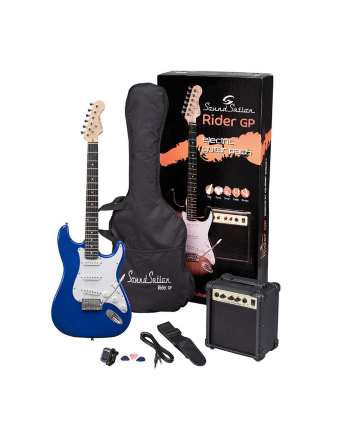 Chitarra Elettrica Soundsation Rider Blue Pack Student-paradisesound.it