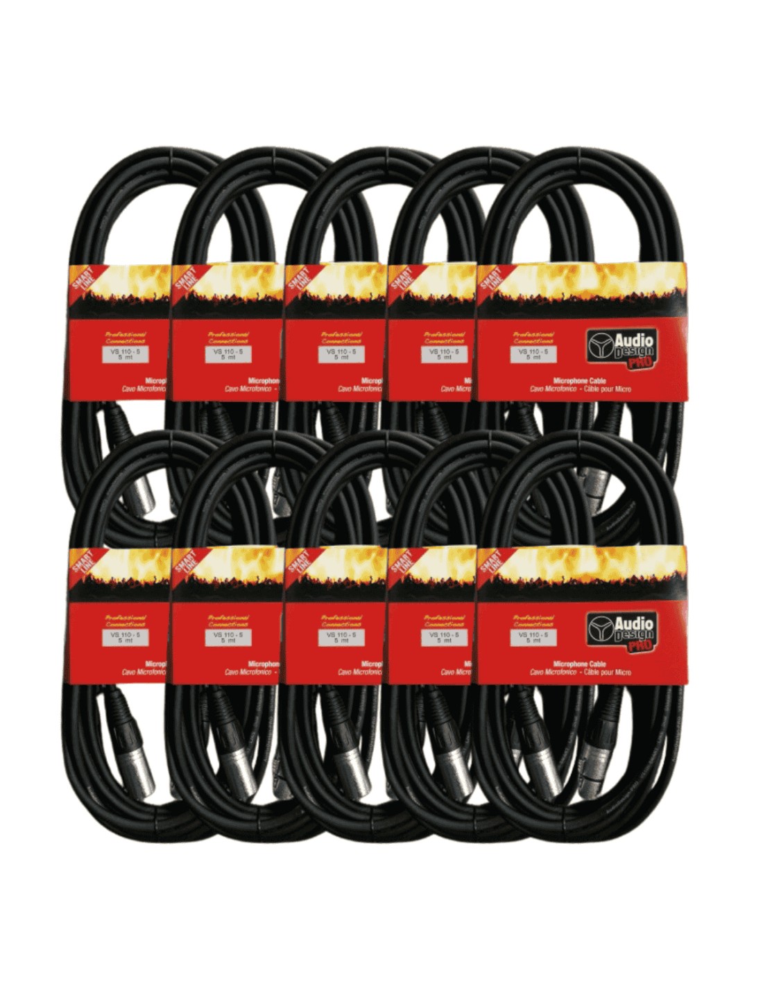 Audio Design Bundle 10 Cavi Microfonici Smart Line 5 Metri-paradisesound.it