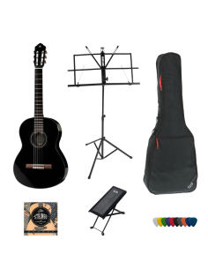 PacK Convenienza: Chitarra Classica Yamaha C40 Black - Borsa - Poggiapiedi - Leggio - Corde-paradisesound.it