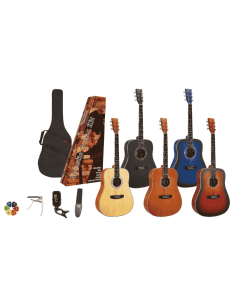 Chitarra Acustica Blue Sunburst SX STV389BS Kit Completo-paradisesound.it