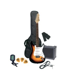 Chitarra Elettrica Gewa RC‑100 Guitar Pack – 3‑Tone Sunburst, Kit Completo-paradisesound.it