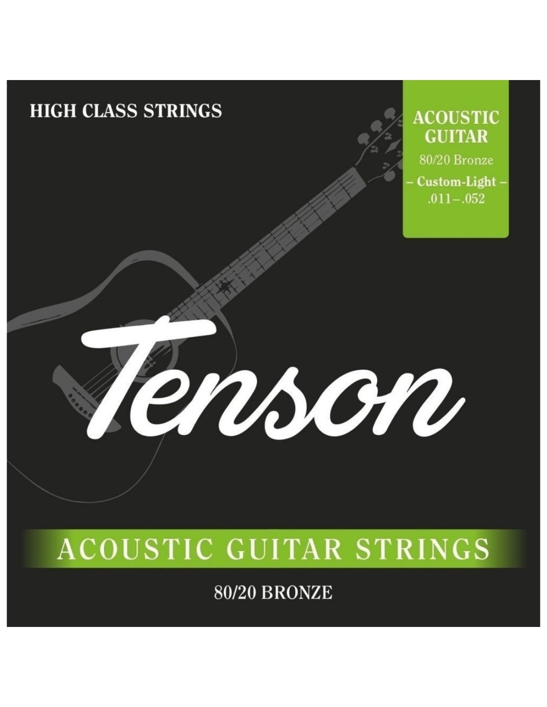 Corde per chitarra acustica/folk Tenson Bronze 11/52, Custom Light