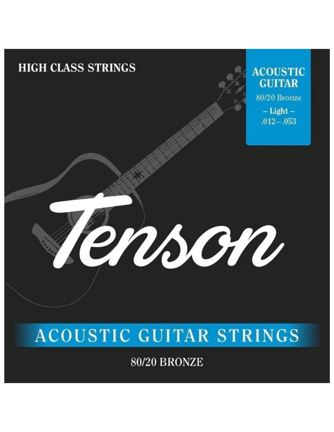 Corde per chitarra acustica/folk Tenson Bronze 12-53, Light