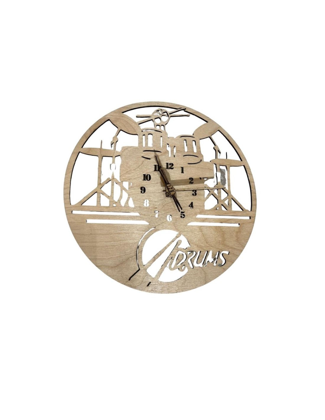 Orologio Musicale per Batteristi in Legno Natural-paradisesound.it