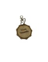 Portachiavi inciso in legno con Tamburello-paradisesound.it