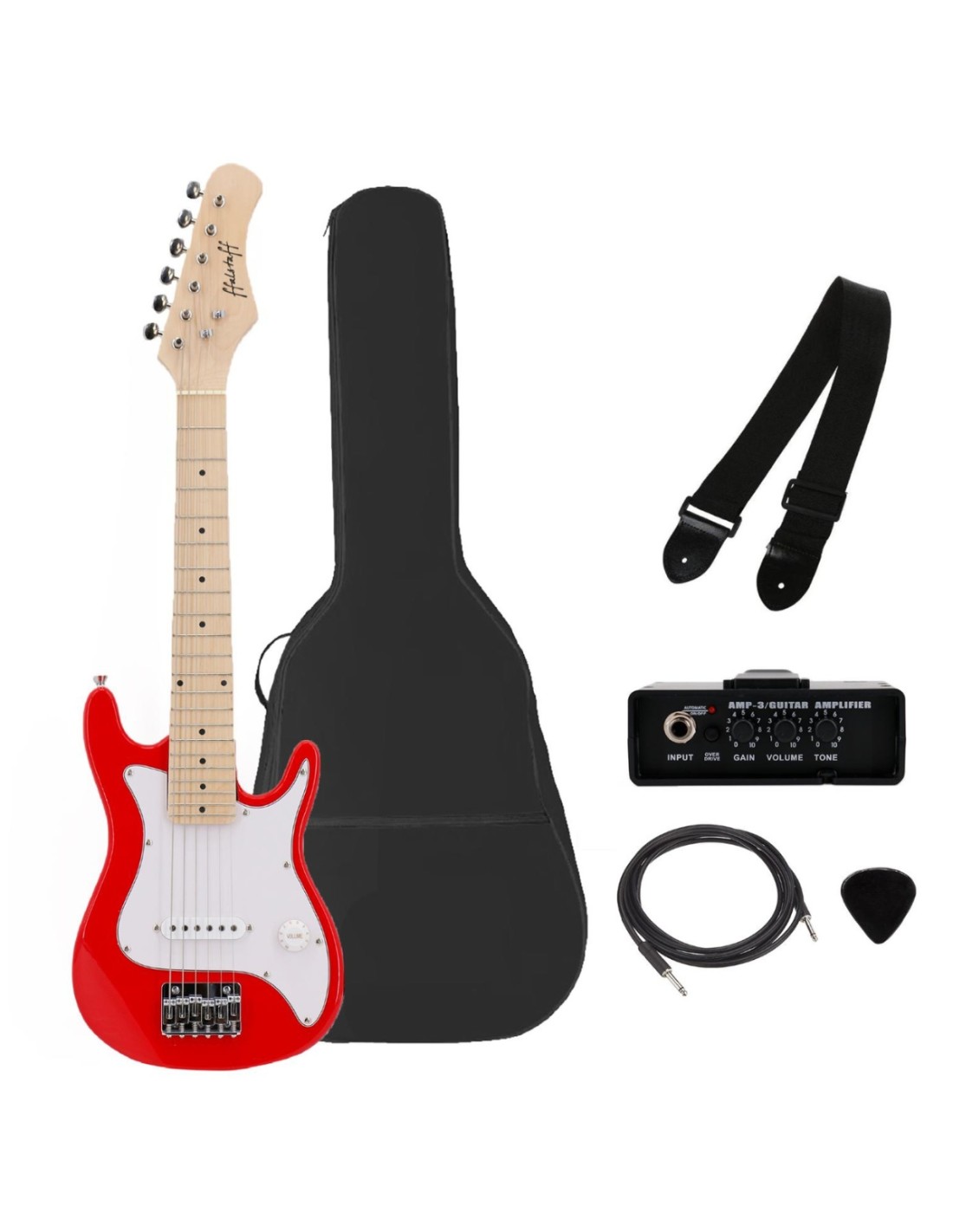 Kit Chitarra Elettrica da 30 con Ampli 3W e Accessori Rossa ffalstaff