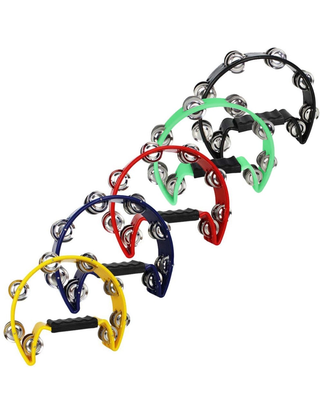 Tamburello Ffalstaff a Mezza Luna Blu con Doppia Fila di Sonagli-paradisesound.it