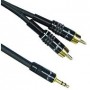 Cavo Adattatore Jack 3,5 Mm Stereo / 2 Rca A-Life 3 Metri Nero Ø6,0 Mm Con Contatti Dorati-paradisesound.it