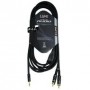 Cavo Adattatore Jack 3,5 Mm Stereo / 2 Rca A-Life 3 Metri Nero Ø6,0 Mm Con Contatti Dorati-paradisesound.it