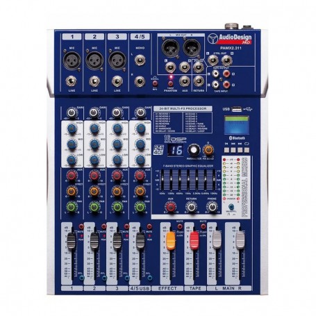 Mixer Audio Design Pamx2.311 3+1+1 Canali -USB e BT-paradisesound.it
