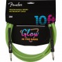 FENDER Cavo Jack-Jack serie Glow in the dark verde (3 Metri) paradisesound strumenti musicali on line