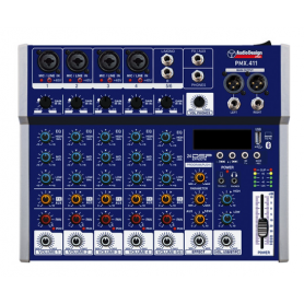 Audio design pmx.411 mixer professionale 4+1+1 canali -usb/bt 24 effetti con dsp-paradisesound.it