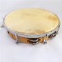 Tamburello Intonabile 25 cm Con Pelle Naturale E 16 Coppie Di Piattelli | Suono Professionale-paradisesound.it