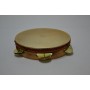 Tamburello Artigianale 25 cm In Legno Di Faggio Fiammato Con Pelle Naturale-paradisesound.it