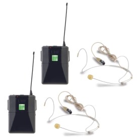 Sistema Wireless Uhf con 2 Body pack e Archetti Audio Design Pmu 2212bp-paradisesound.it 2